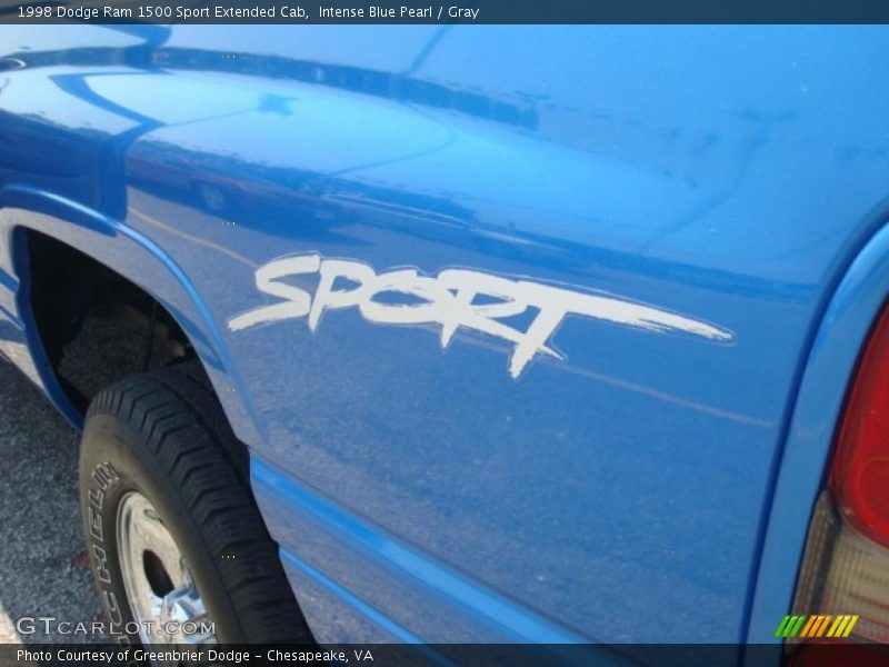 Intense Blue Pearl / Gray 1998 Dodge Ram 1500 Sport Extended Cab