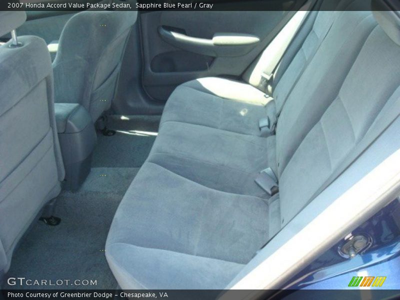 Sapphire Blue Pearl / Gray 2007 Honda Accord Value Package Sedan