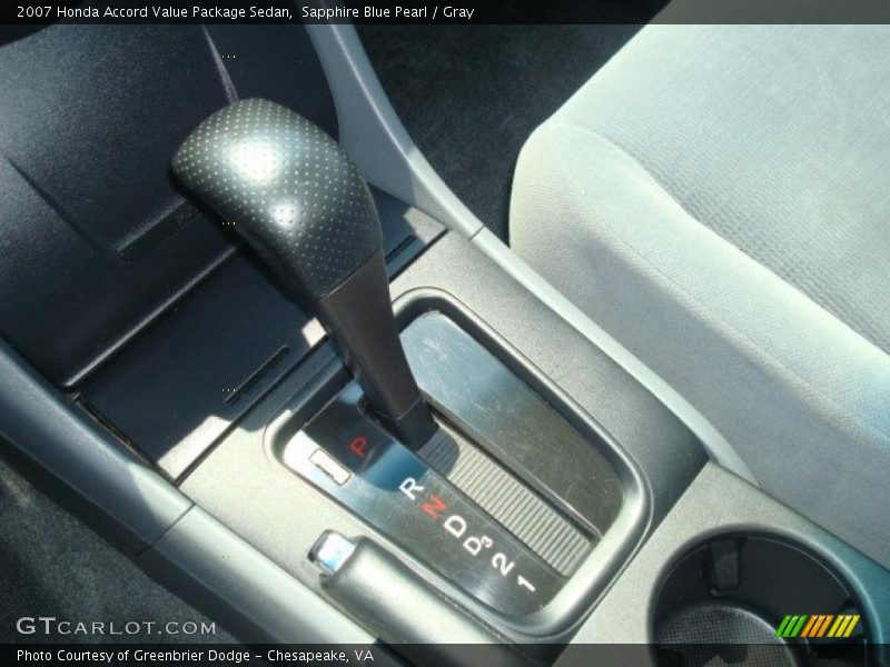 Sapphire Blue Pearl / Gray 2007 Honda Accord Value Package Sedan