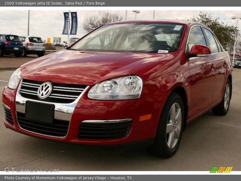 Salsa Red / Pure Beige 2009 Volkswagen Jetta SE Sedan