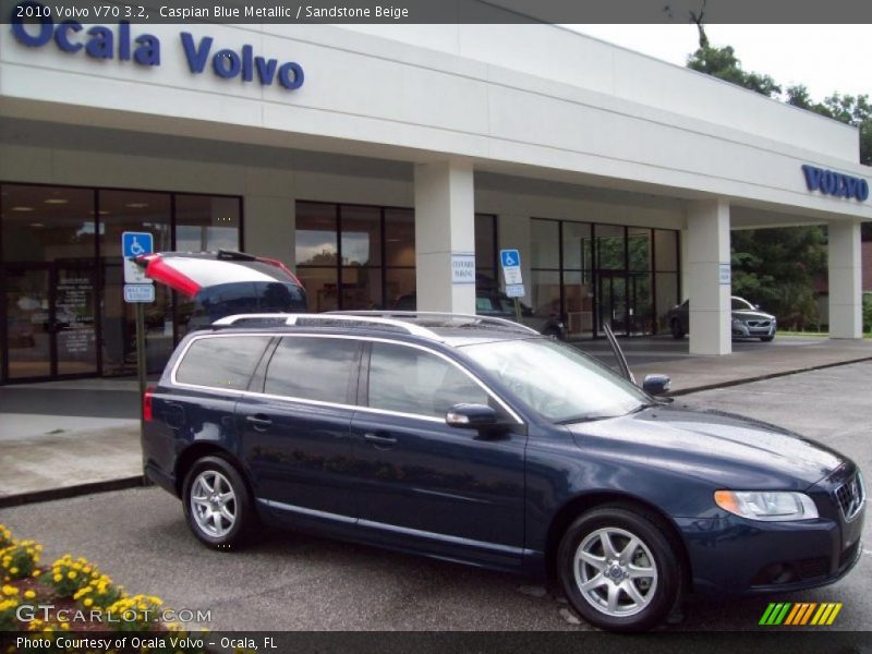 Caspian Blue Metallic / Sandstone Beige 2010 Volvo V70 3.2