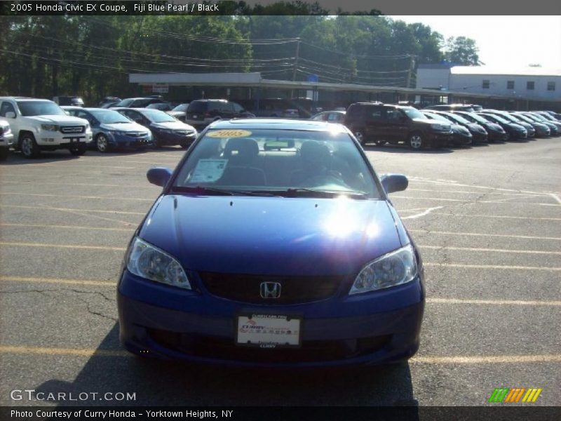 Fiji Blue Pearl / Black 2005 Honda Civic EX Coupe