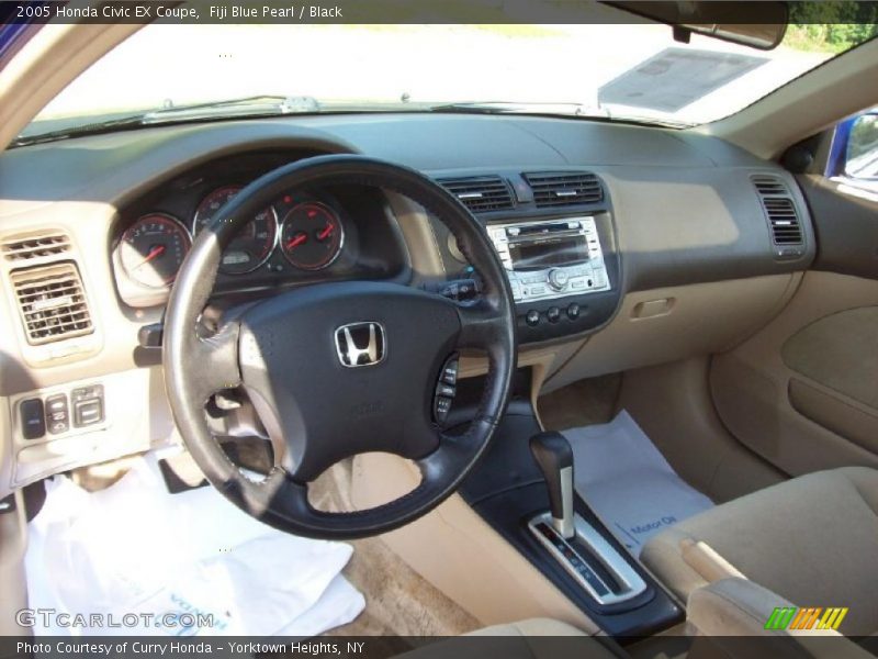 Fiji Blue Pearl / Black 2005 Honda Civic EX Coupe