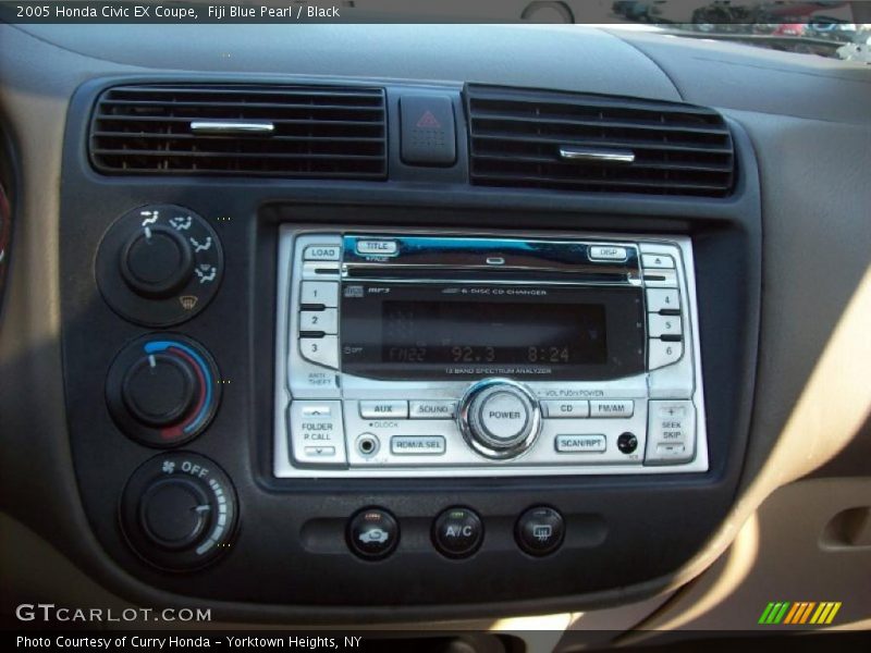 Fiji Blue Pearl / Black 2005 Honda Civic EX Coupe