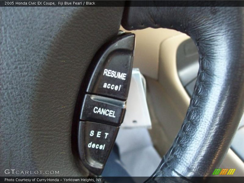 Fiji Blue Pearl / Black 2005 Honda Civic EX Coupe