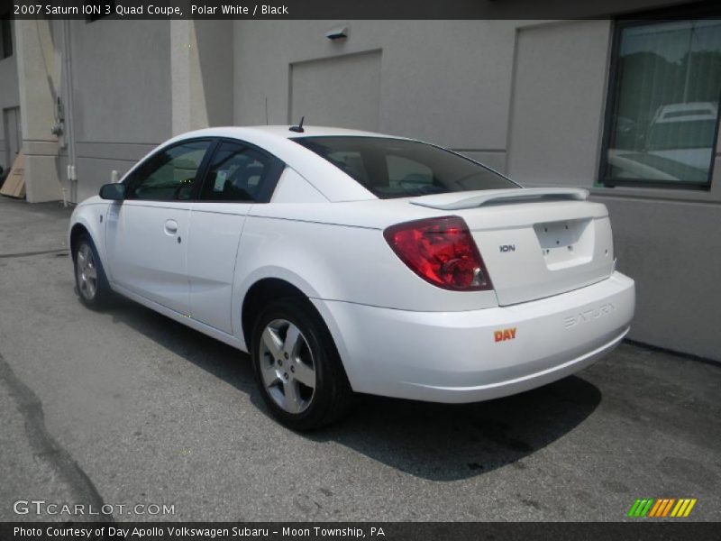 Polar White / Black 2007 Saturn ION 3 Quad Coupe