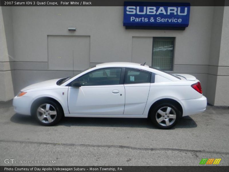 Polar White / Black 2007 Saturn ION 3 Quad Coupe