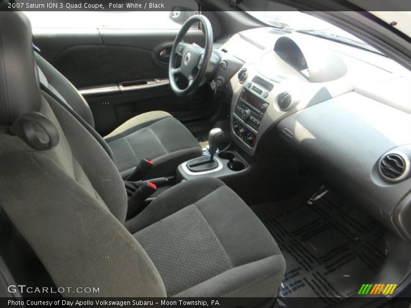 Polar White / Black 2007 Saturn ION 3 Quad Coupe