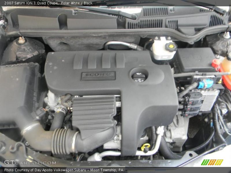 Polar White / Black 2007 Saturn ION 3 Quad Coupe