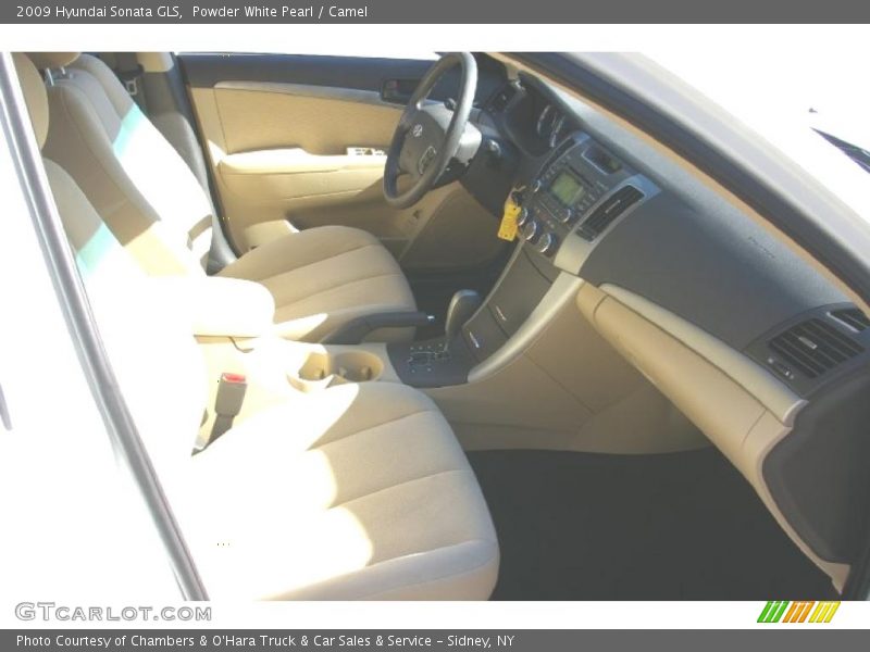 Powder White Pearl / Camel 2009 Hyundai Sonata GLS