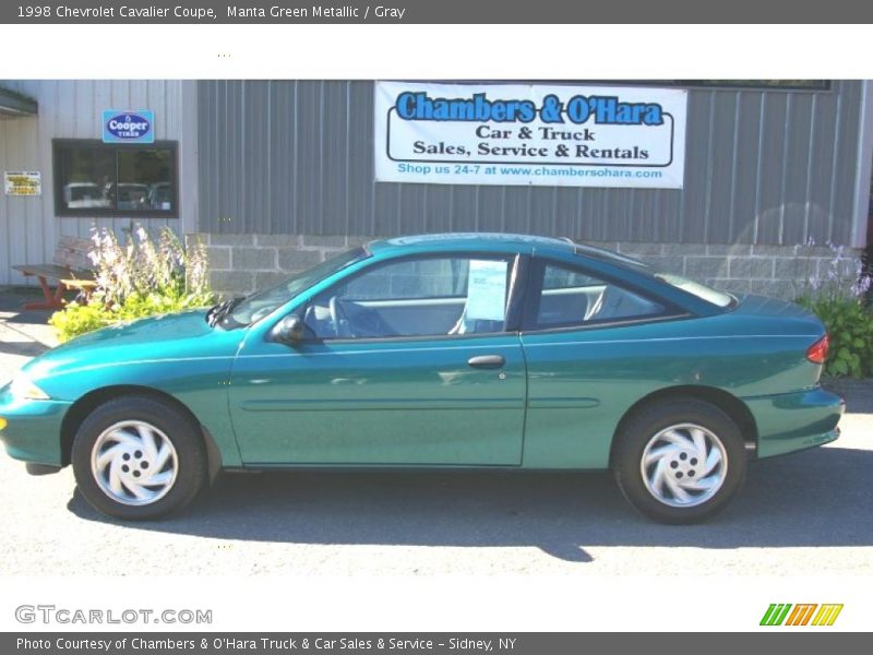 Manta Green Metallic / Gray 1998 Chevrolet Cavalier Coupe