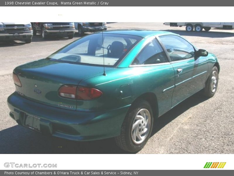 Manta Green Metallic / Gray 1998 Chevrolet Cavalier Coupe