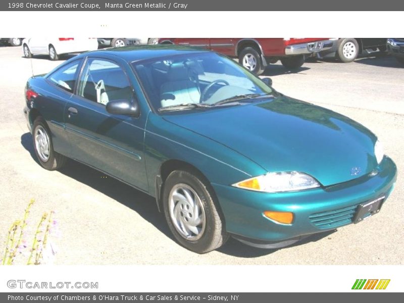 Manta Green Metallic / Gray 1998 Chevrolet Cavalier Coupe