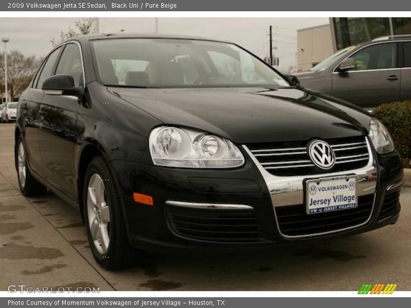 Black Uni / Pure Beige 2009 Volkswagen Jetta SE Sedan