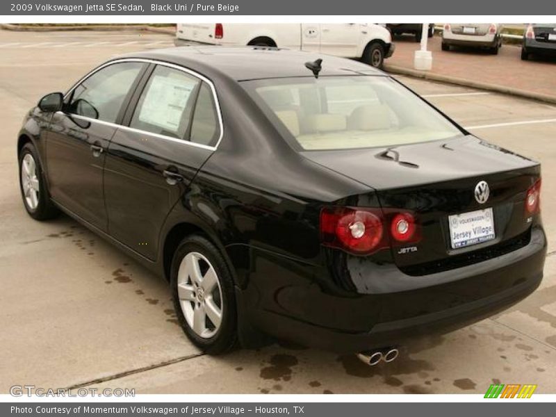 Black Uni / Pure Beige 2009 Volkswagen Jetta SE Sedan