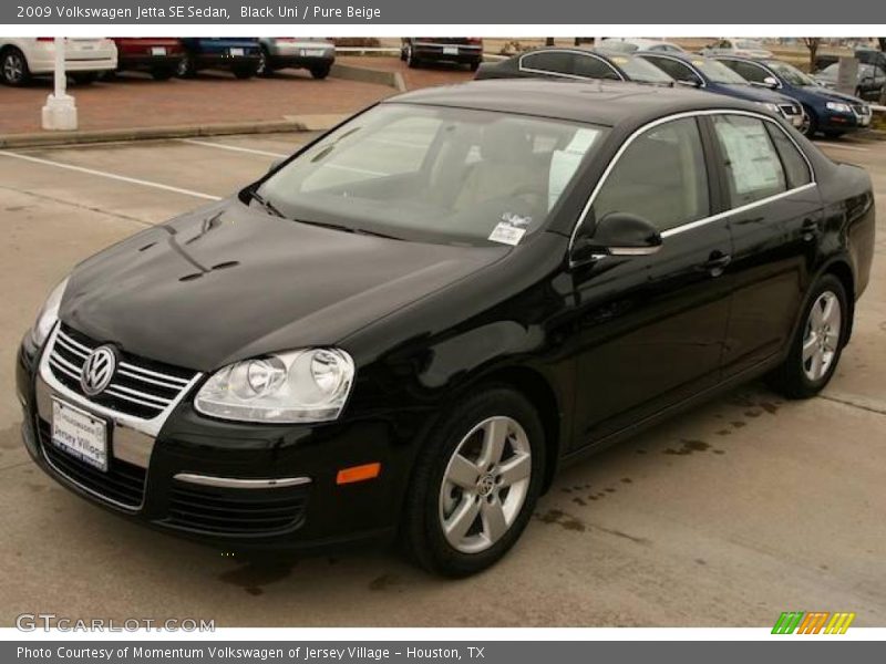 Black Uni / Pure Beige 2009 Volkswagen Jetta SE Sedan