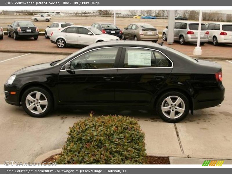 Black Uni / Pure Beige 2009 Volkswagen Jetta SE Sedan