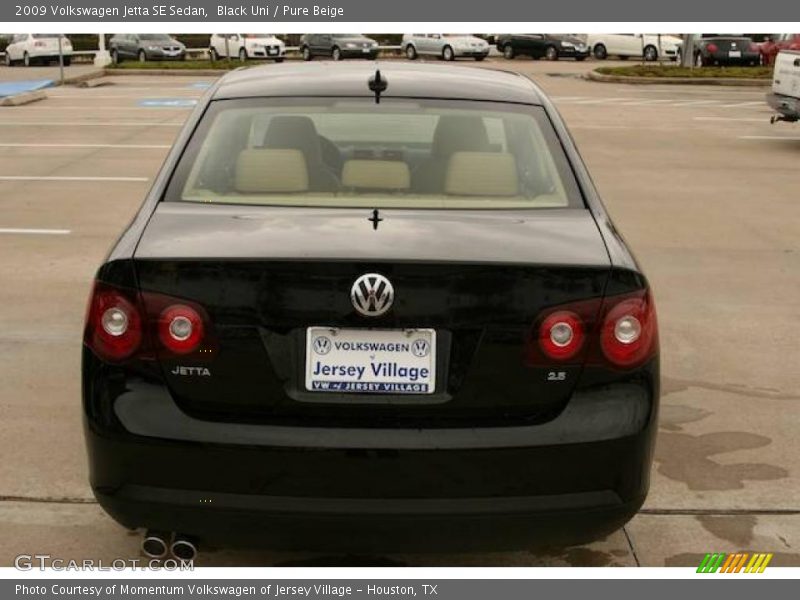 Black Uni / Pure Beige 2009 Volkswagen Jetta SE Sedan