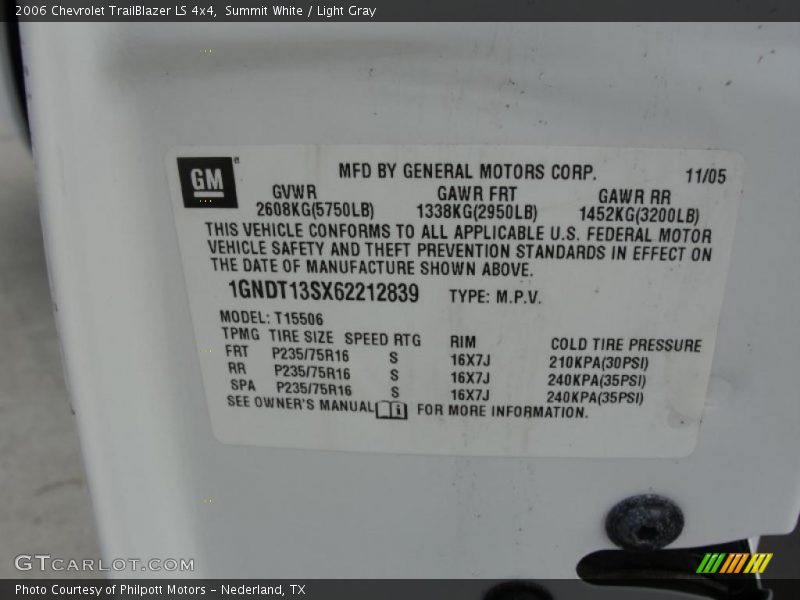 Summit White / Light Gray 2006 Chevrolet TrailBlazer LS 4x4
