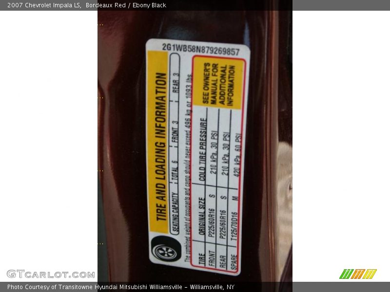 Bordeaux Red / Ebony Black 2007 Chevrolet Impala LS