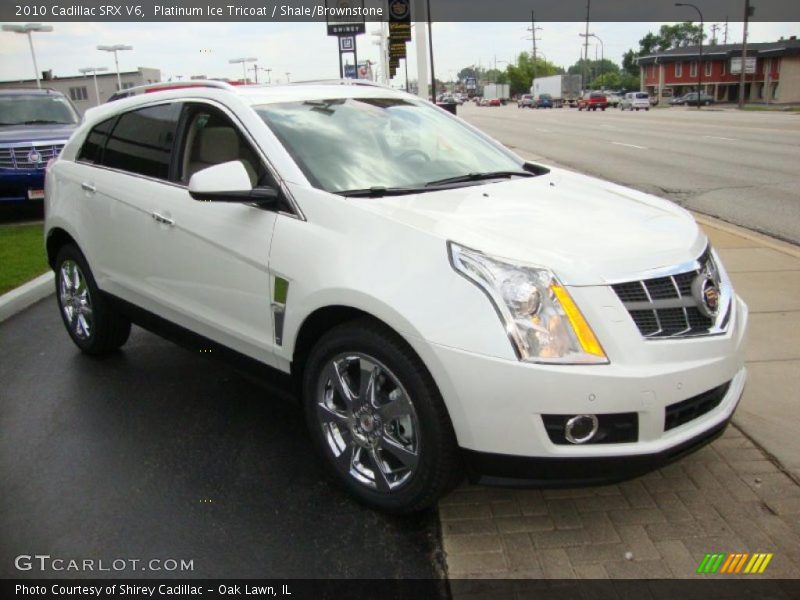 Platinum Ice Tricoat / Shale/Brownstone 2010 Cadillac SRX V6