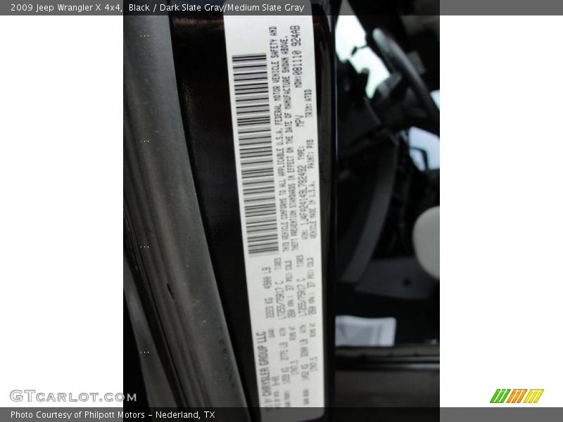 Black / Dark Slate Gray/Medium Slate Gray 2009 Jeep Wrangler X 4x4