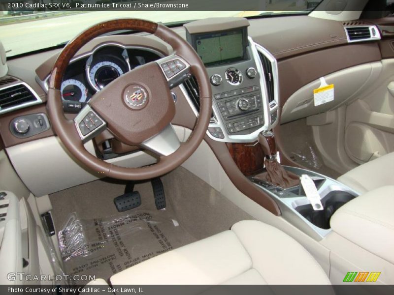 Platinum Ice Tricoat / Shale/Brownstone 2010 Cadillac SRX V6