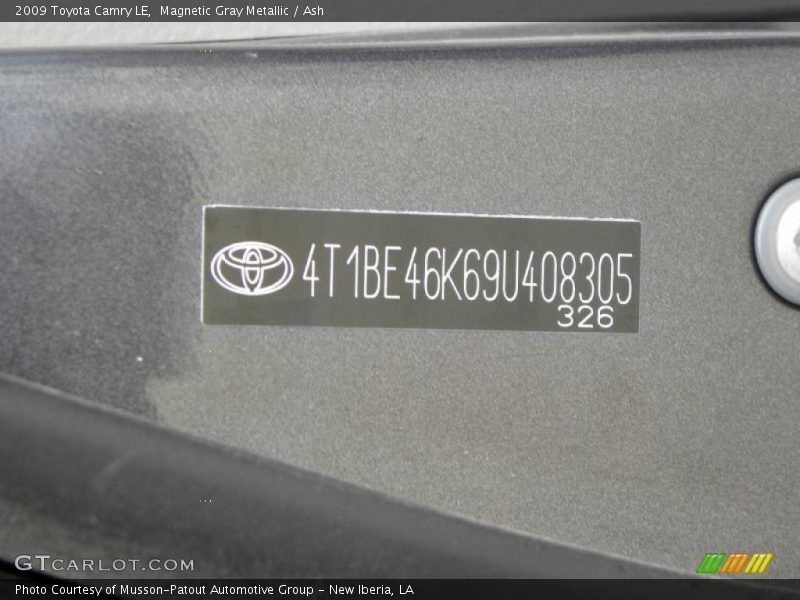 Magnetic Gray Metallic / Ash 2009 Toyota Camry LE