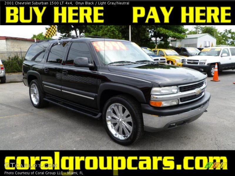 Onyx Black / Light Gray/Neutral 2001 Chevrolet Suburban 1500 LT 4x4