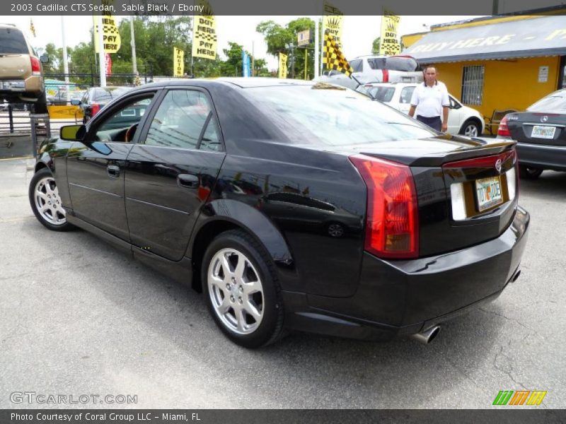 Sable Black / Ebony 2003 Cadillac CTS Sedan