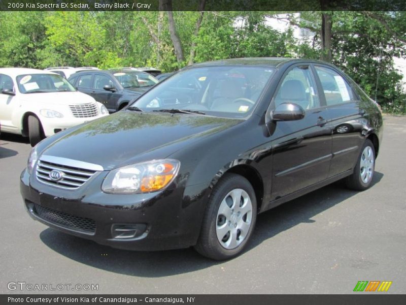 Ebony Black / Gray 2009 Kia Spectra EX Sedan
