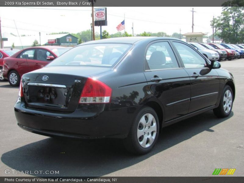 Ebony Black / Gray 2009 Kia Spectra EX Sedan