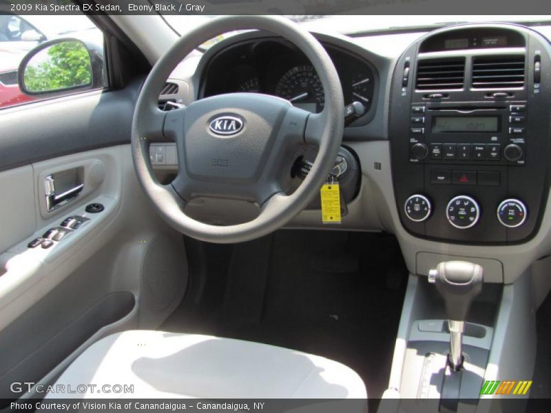 Ebony Black / Gray 2009 Kia Spectra EX Sedan