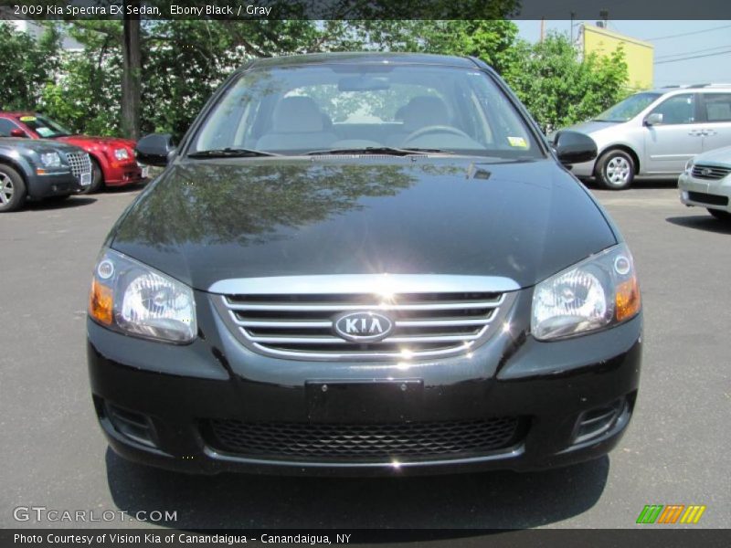 Ebony Black / Gray 2009 Kia Spectra EX Sedan