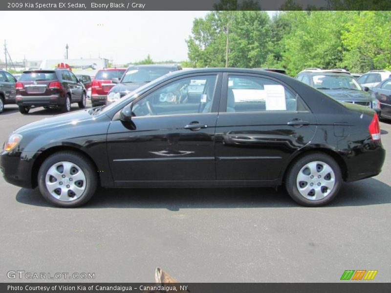 Ebony Black / Gray 2009 Kia Spectra EX Sedan