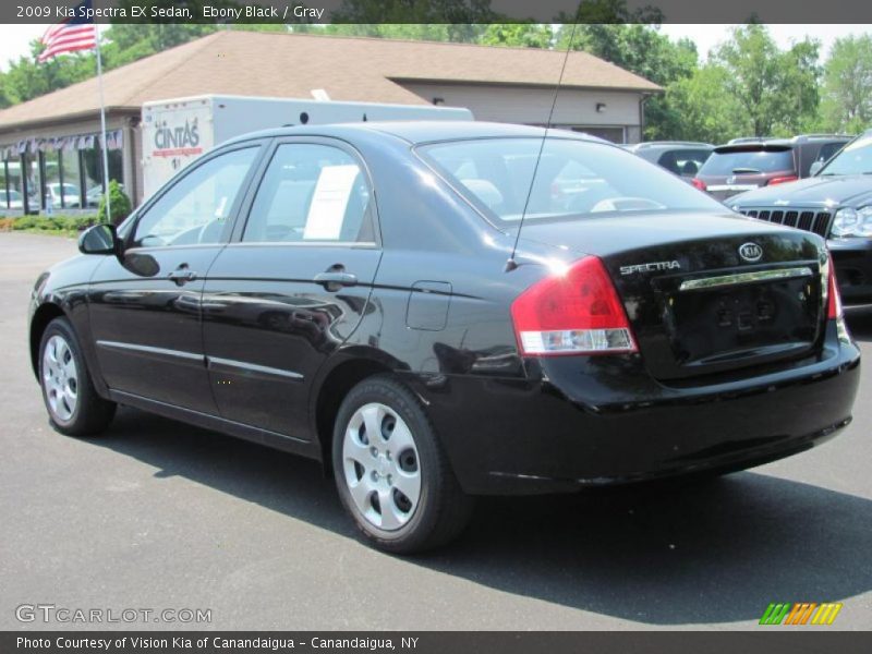 Ebony Black / Gray 2009 Kia Spectra EX Sedan