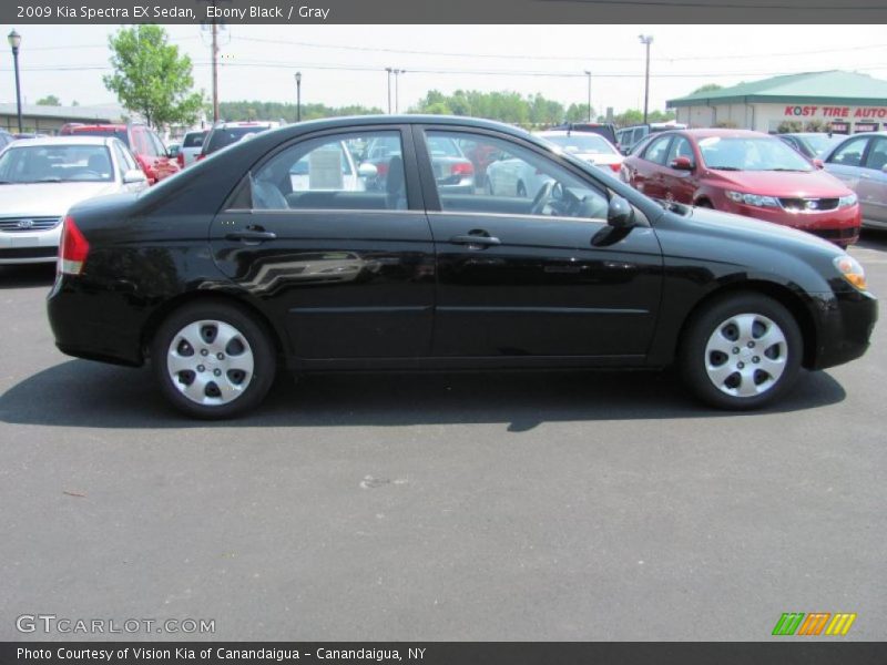 Ebony Black / Gray 2009 Kia Spectra EX Sedan