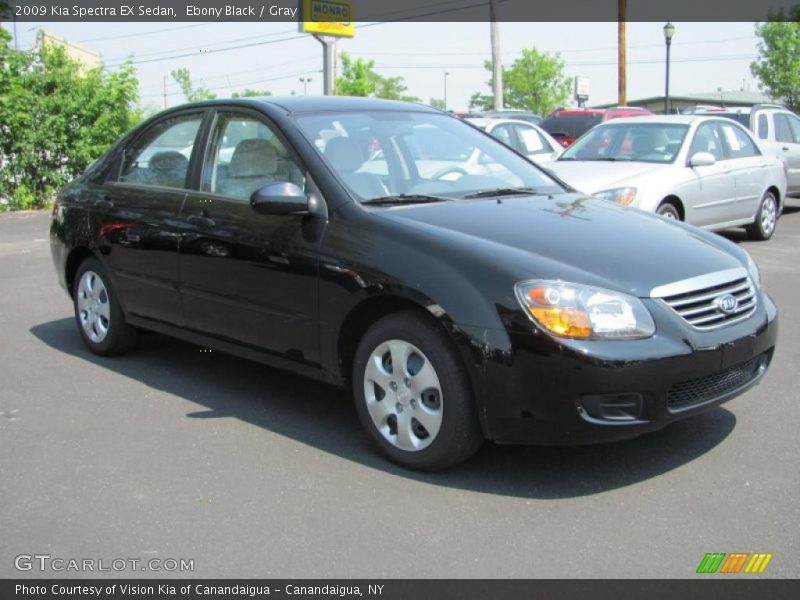 Ebony Black / Gray 2009 Kia Spectra EX Sedan
