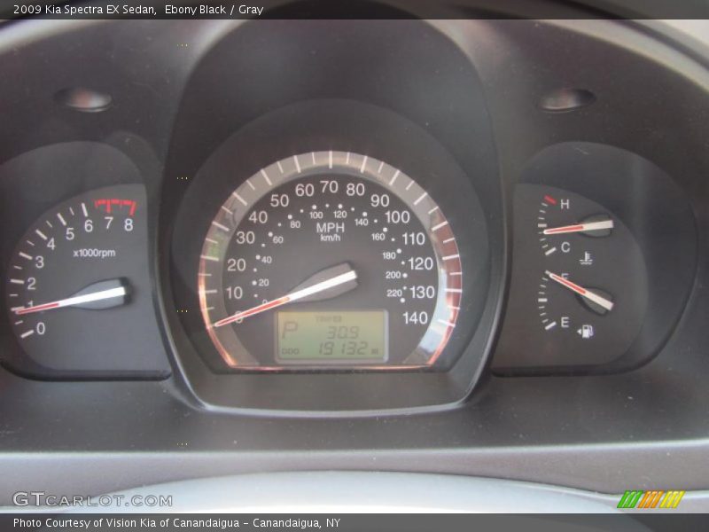 Ebony Black / Gray 2009 Kia Spectra EX Sedan