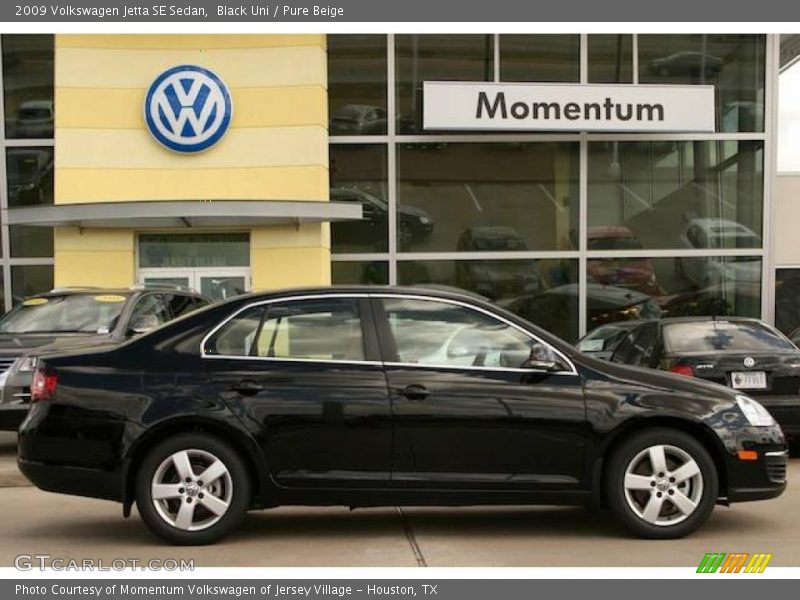 Black Uni / Pure Beige 2009 Volkswagen Jetta SE Sedan