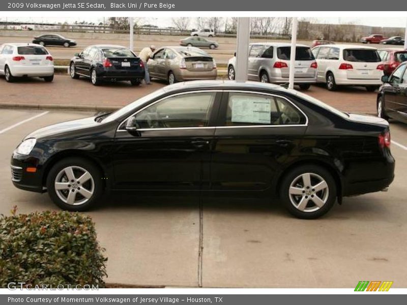 Black Uni / Pure Beige 2009 Volkswagen Jetta SE Sedan