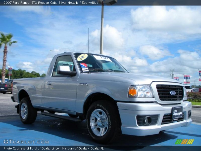 Silver Metallic / Ebony/Blue 2007 Ford Ranger STX Regular Cab