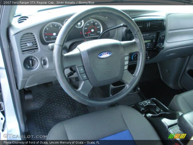 Silver Metallic / Ebony/Blue 2007 Ford Ranger STX Regular Cab
