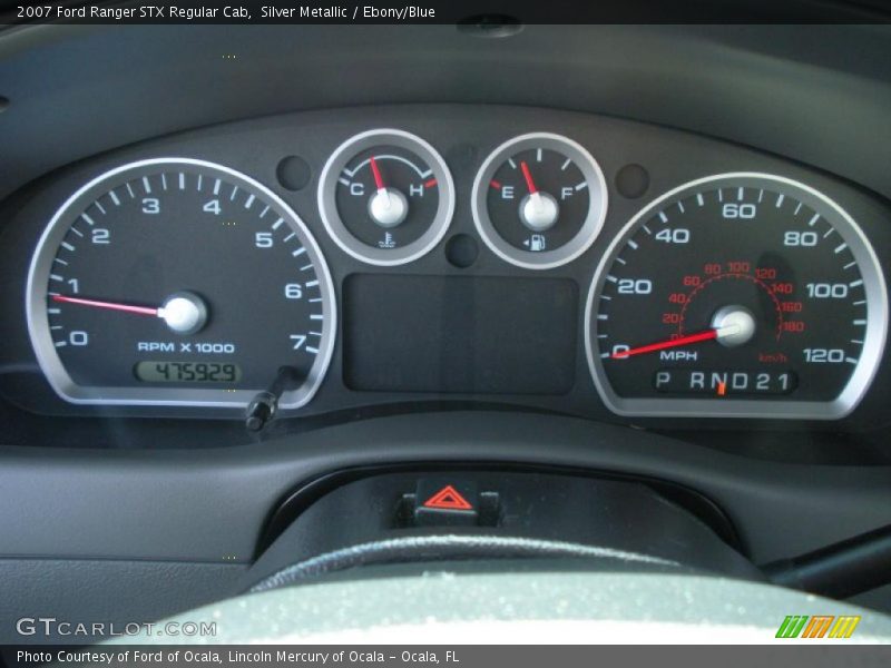 Silver Metallic / Ebony/Blue 2007 Ford Ranger STX Regular Cab