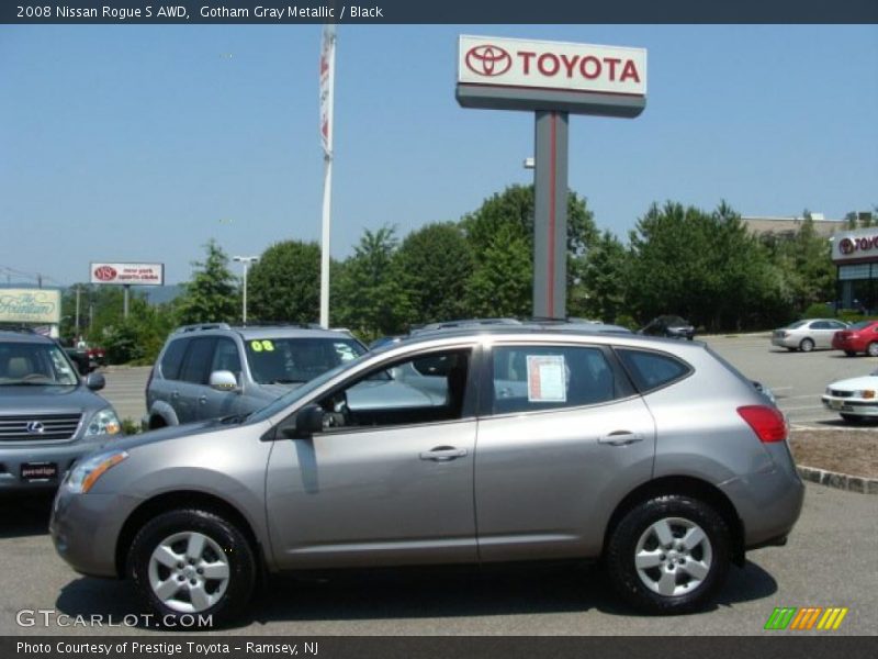 Gotham Gray Metallic / Black 2008 Nissan Rogue S AWD