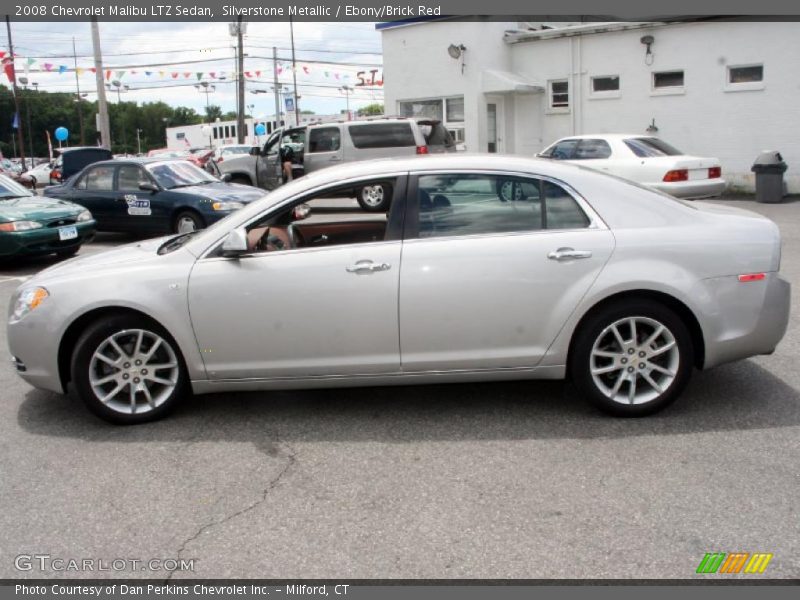 Silverstone Metallic / Ebony/Brick Red 2008 Chevrolet Malibu LTZ Sedan