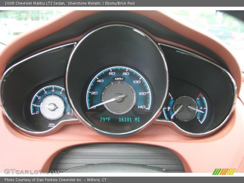 Silverstone Metallic / Ebony/Brick Red 2008 Chevrolet Malibu LTZ Sedan