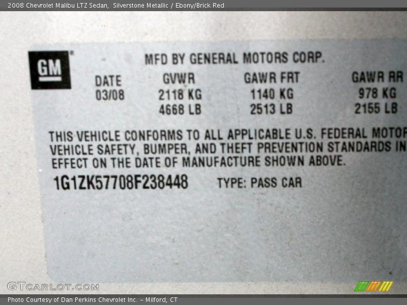 Silverstone Metallic / Ebony/Brick Red 2008 Chevrolet Malibu LTZ Sedan