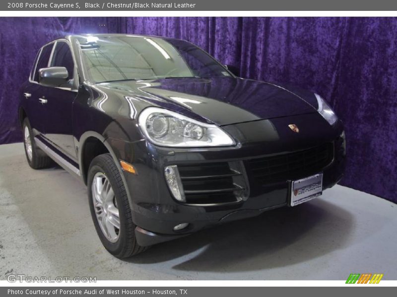 Black / Chestnut/Black Natural Leather 2008 Porsche Cayenne S