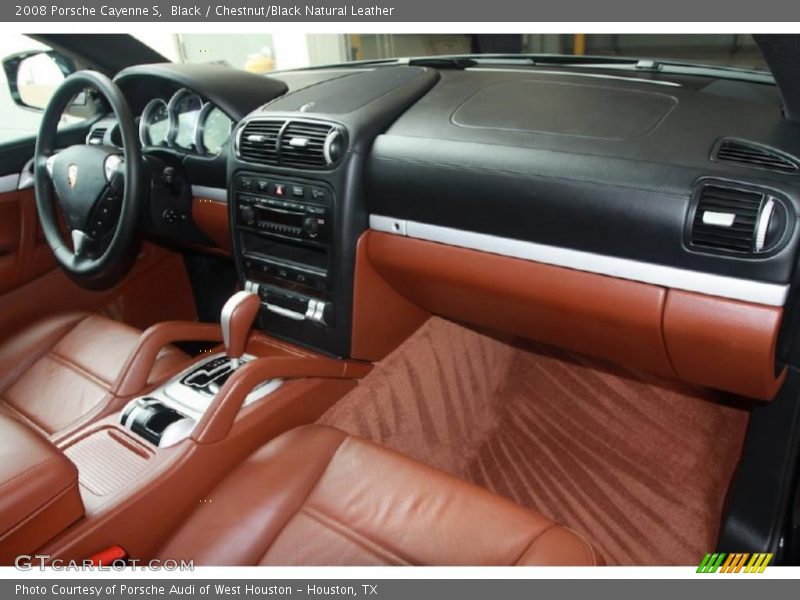 Black / Chestnut/Black Natural Leather 2008 Porsche Cayenne S